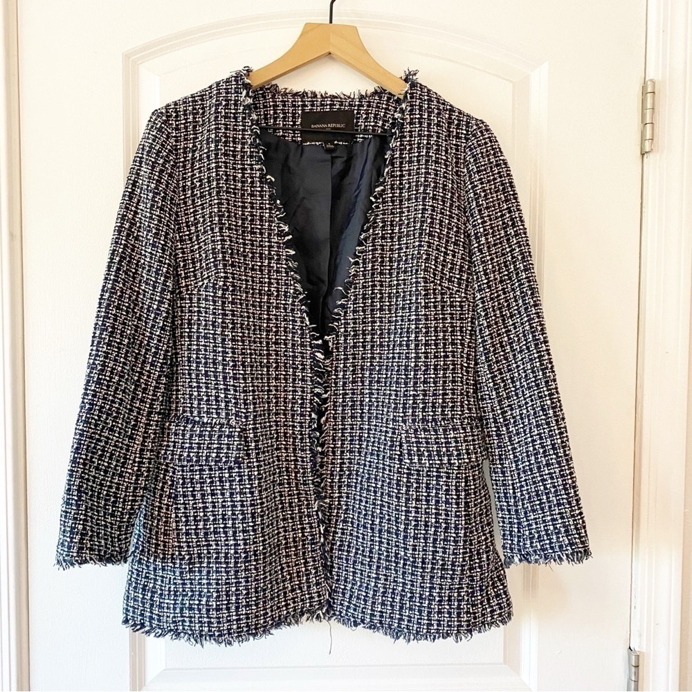 BANANA REPUBLIC Factory Tweed Boucle Blazer Jacket - Picture 3 of 8